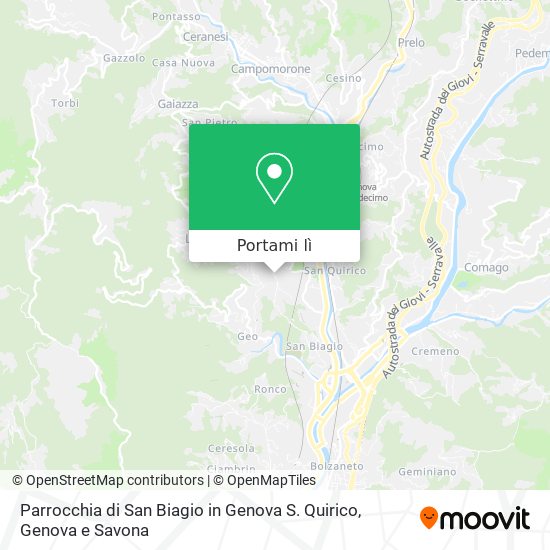 Mappa Parrocchia di San Biagio in Genova S. Quirico