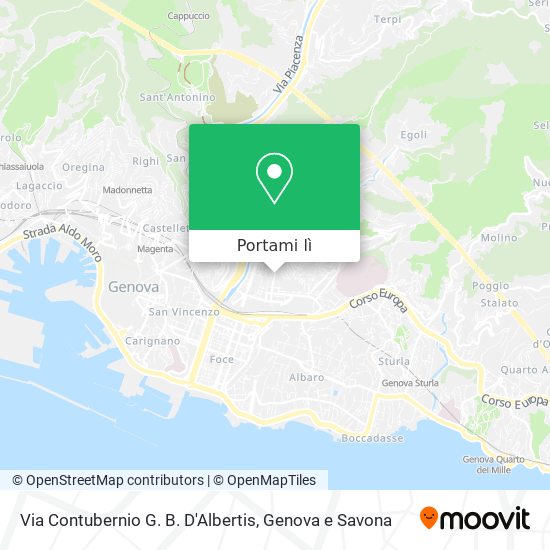 Mappa Via Contubernio G. B. D'Albertis
