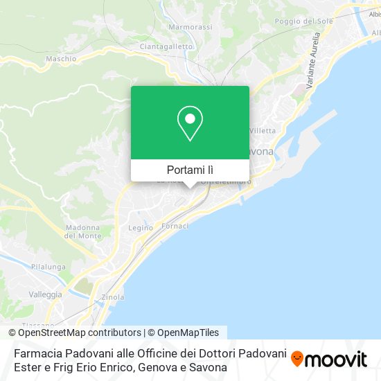 Mappa Farmacia Padovani alle Officine dei Dottori Padovani Ester e Frig Erio Enrico