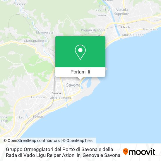 Mappa Gruppo Ormeggiatori del Porto di Savona e della Rada di Vado Ligu Re per Azioni in