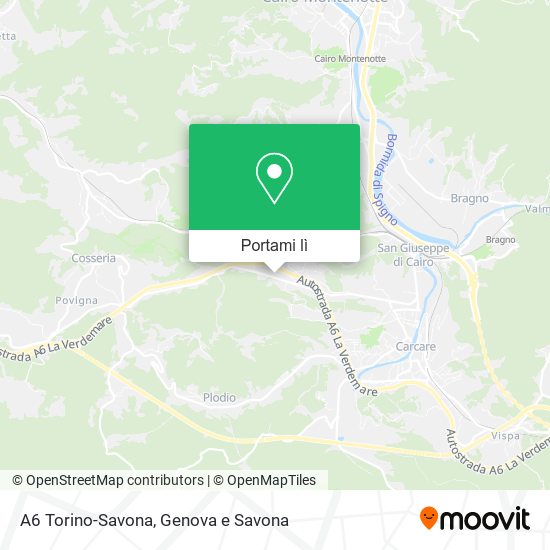 Mappa A6 Torino-Savona
