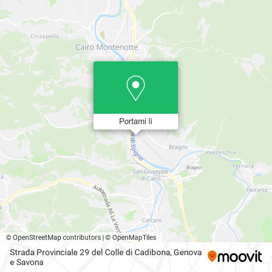 Mappa Strada Provinciale 29 del Colle di Cadibona