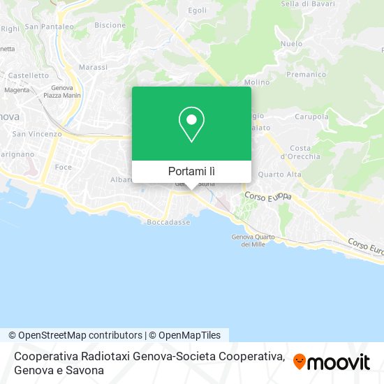 Mappa Cooperativa Radiotaxi Genova-Societa Cooperativa