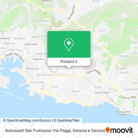 Mappa Autowash San Fruttuoso Via Paggi