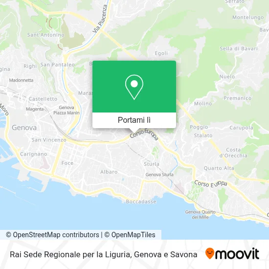 Mappa Rai Sede Regionale per la Liguria