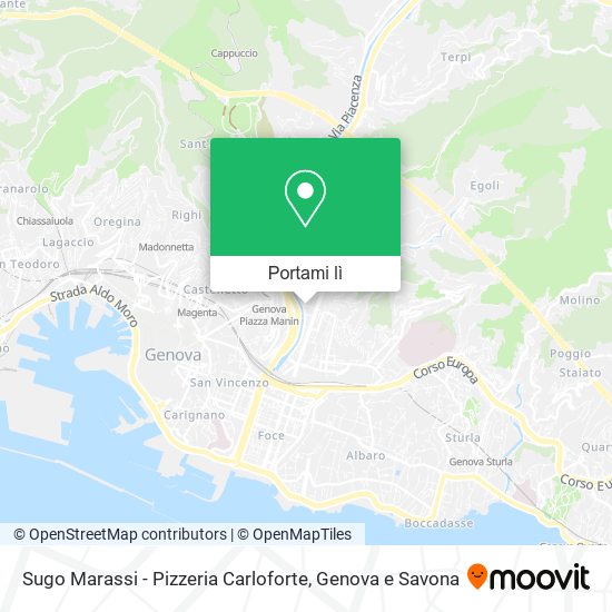 Mappa Sugo Marassi - Pizzeria Carloforte