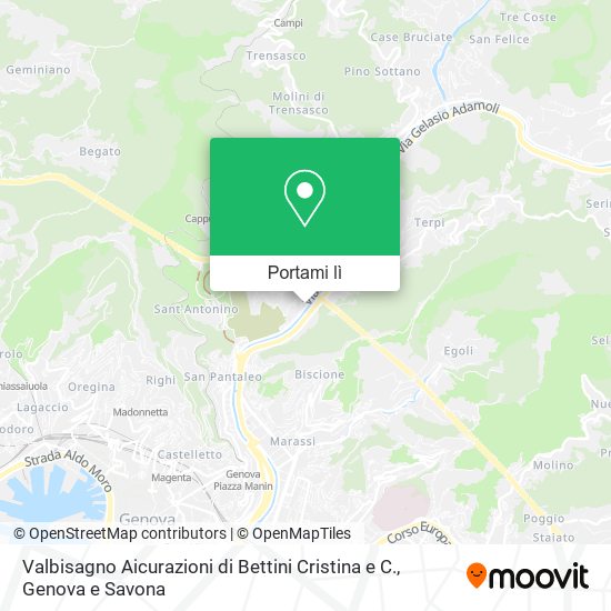 Mappa Valbisagno Aicurazioni di Bettini Cristina e C.