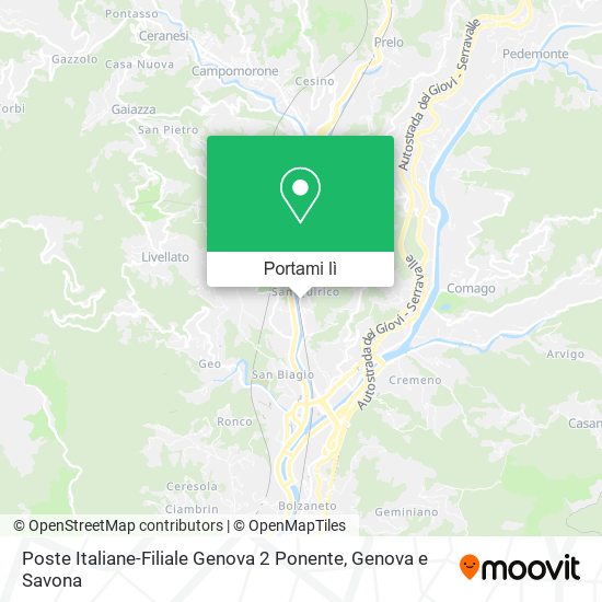 Mappa Poste Italiane-Filiale Genova 2 Ponente