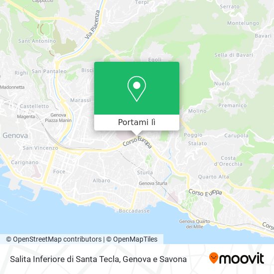 Mappa Salita Inferiore di Santa Tecla