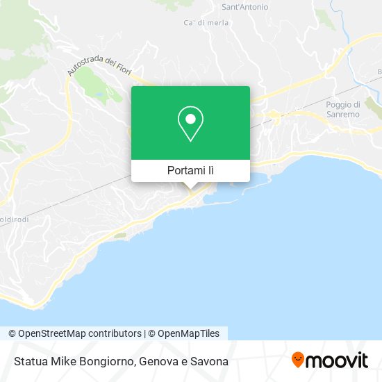 Mappa Statua Mike Bongiorno
