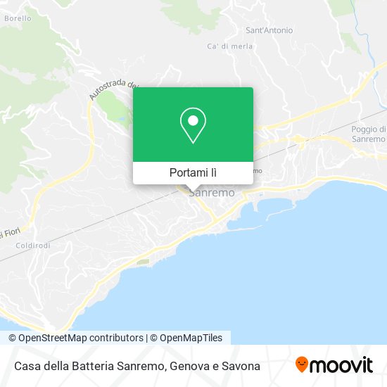 Mappa Casa della Batteria Sanremo