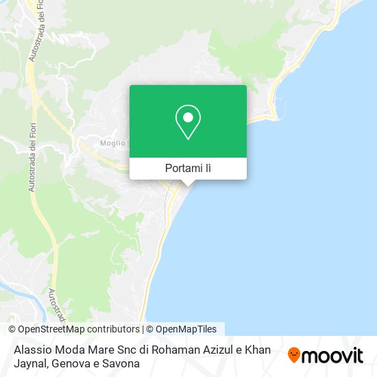 Mappa Alassio Moda Mare Snc di Rohaman Azizul e Khan Jaynal