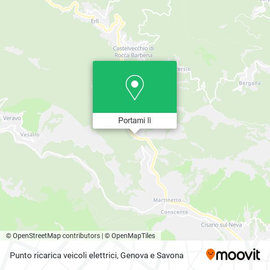 Mappa Punto ricarica veicoli elettrici