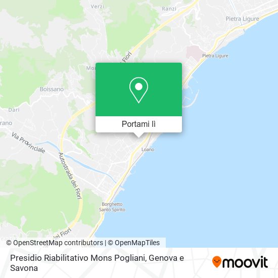 Mappa Presidio Riabilitativo Mons Pogliani