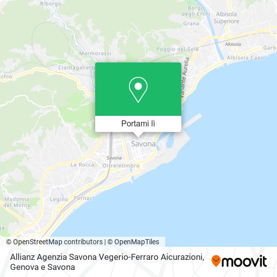 Mappa Allianz Agenzia Savona Vegerio-Ferraro Aicurazioni