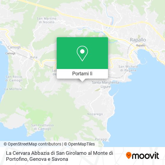 Mappa La Cervara Abbazia di San Girolamo al Monte di Portofino