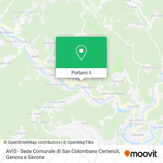 Mappa AVIS - Sede Comunale di San Colombano Certenoli