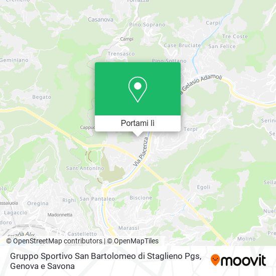 Mappa Gruppo Sportivo San Bartolomeo di Staglieno Pgs