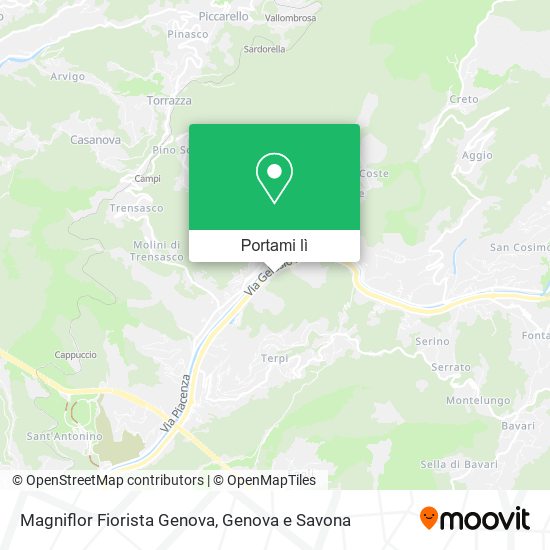 Mappa Magniflor Fiorista Genova