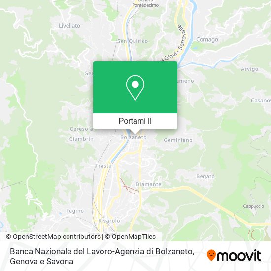 Mappa Banca Nazionale del Lavoro-Agenzia di Bolzaneto