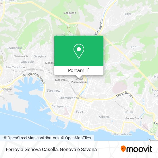 Mappa Ferrovia Genova Casella