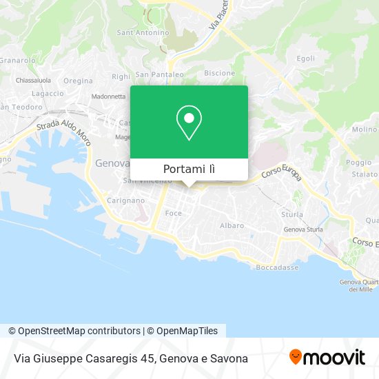 Mappa Via Giuseppe Casaregis 45