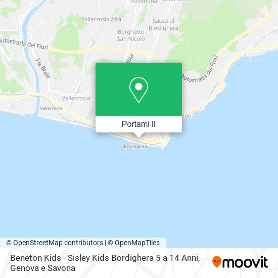 Mappa Beneton Kids - Sisley Kids Bordighera 5 a 14 Anni