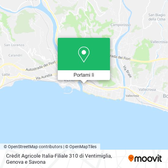 Mappa Crèdit Agricole Italia-Filiale 310 di Ventimiglia