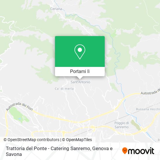 Mappa Trattoria del Ponte - Catering Sanremo
