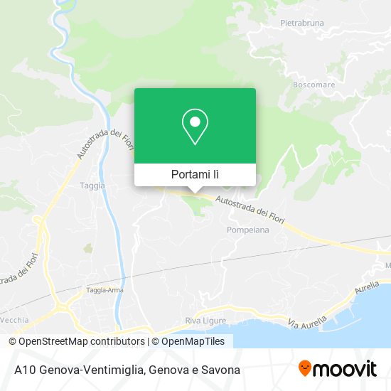 Mappa A10 Genova-Ventimiglia