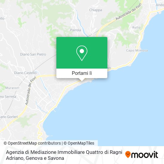 Mappa Agenzia di Mediazione Immobiliare Quattro di Ragni Adriano