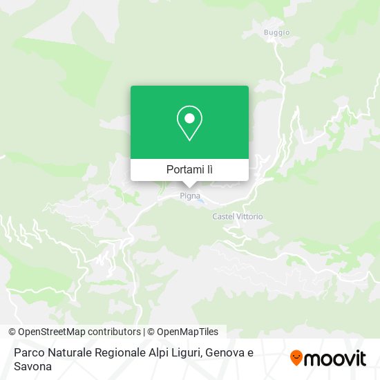 Mappa Parco Naturale Regionale Alpi Liguri