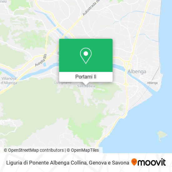 Mappa Liguria di Ponente Albenga Collina