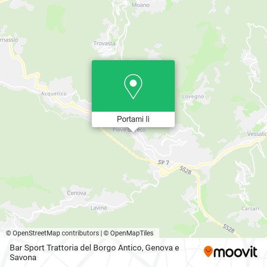 Mappa Bar Sport Trattoria del Borgo Antico