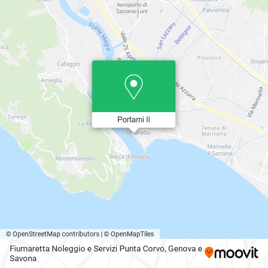 Mappa Fiumaretta Noleggio e Servizi Punta Corvo