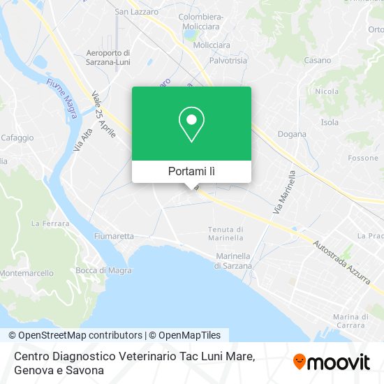 Mappa Centro Diagnostico Veterinario Tac Luni Mare