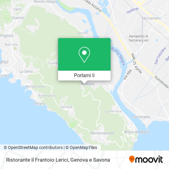 Mappa Ristorante il Frantoio Lerici