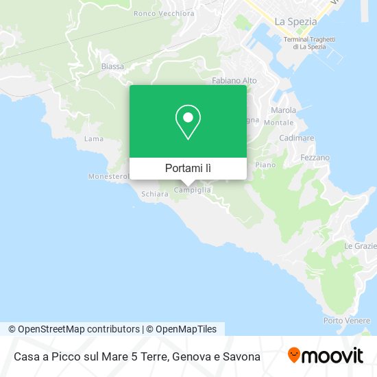 Mappa Casa a Picco sul Mare 5 Terre