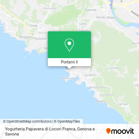 Mappa Yogurteria Papavera di Locori Franca