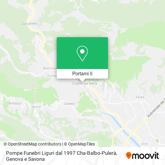 Mappa Pompe Funebri Liguri dal 1997 Cha-Balbo-Pulerà