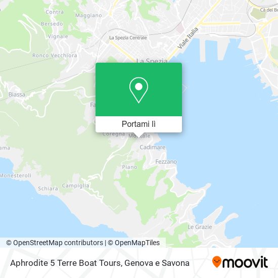 Mappa Aphrodite 5 Terre Boat Tours