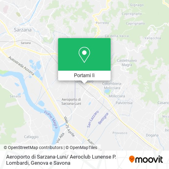 Mappa Aeroporto di Sarzana-Luni/ Aeroclub Lunense P. Lombardi