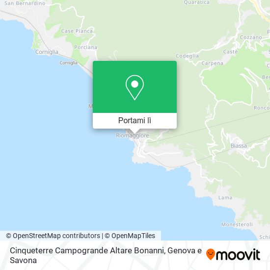 Mappa Cinqueterre Campogrande Altare Bonanni