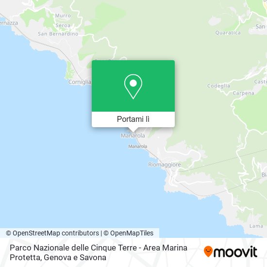 Mappa Parco Nazionale delle Cinque Terre - Area Marina Protetta