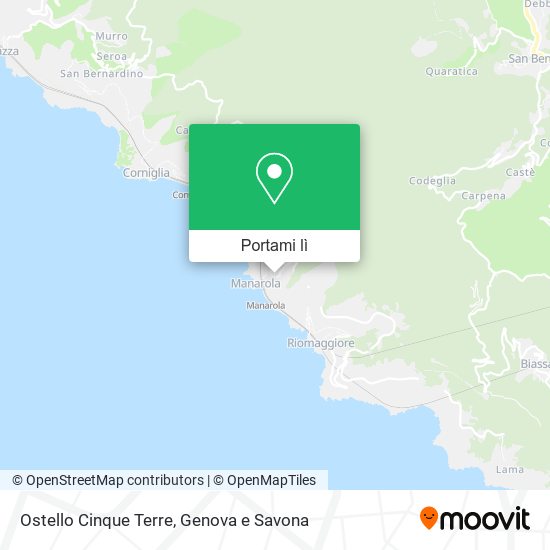 Mappa Ostello Cinque Terre