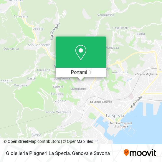 Mappa Gioielleria Piagneri La Spezia