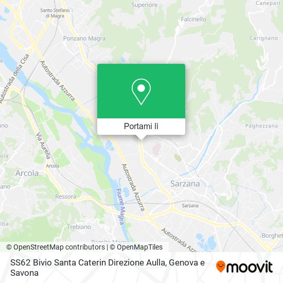 Mappa SS62 Bivio Santa Caterin Direzione Aulla