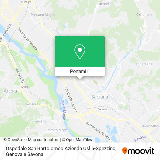 Mappa Ospedale San Bartolomeo Azienda Usl 5-Spezzino