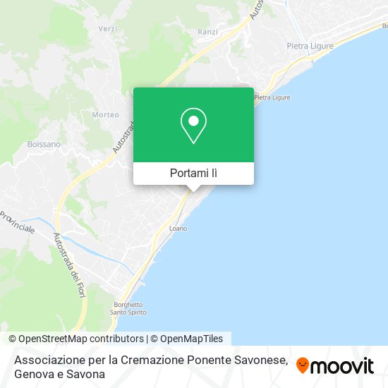 Mappa Associazione per la Cremazione Ponente Savonese