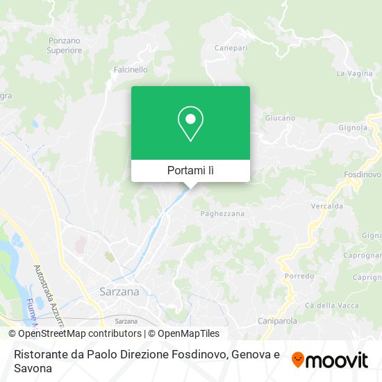 Mappa Ristorante da Paolo Direzione Fosdinovo